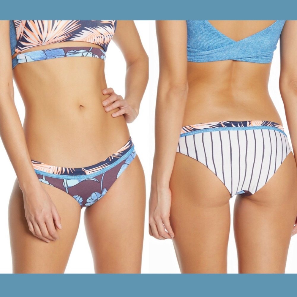 NEW Maaji Denim Colombia Signature Cut Reversible Bikini Bottom [ Medium‎ ]